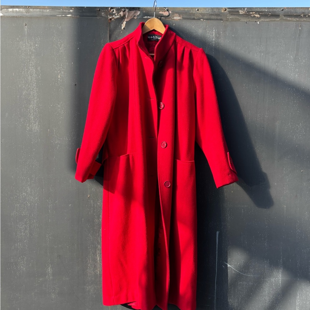Vintage "Lady in Red" Style VI Ltd. Pure Wool Maxi Coat